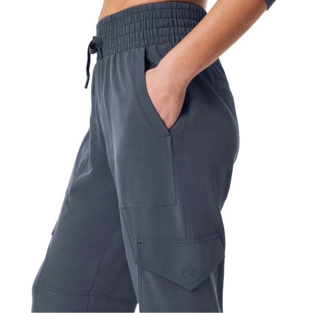 Spanx Casual Fridays Cargo Jogger Pant Dark Storm Size Medium Lounge Athletic - Picture 2 of 8